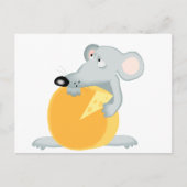 Sad Mouse Mice Holding Cheese Briefkaart (Voorkant)