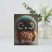 Sad Owl. Briefkaart (Staand voorkant)
