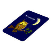 Sad owl met traan en maan die je cartoon mist magneet (Linkerzijde)