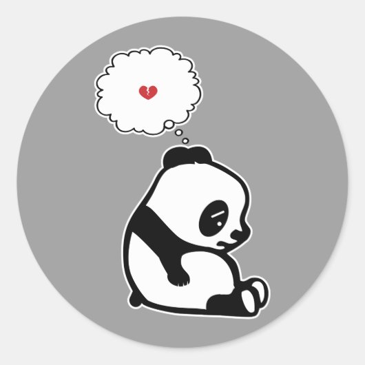 Sad Panda Ronde Sticker (Voorkant)