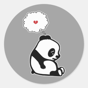 Sad Panda Ronde Sticker