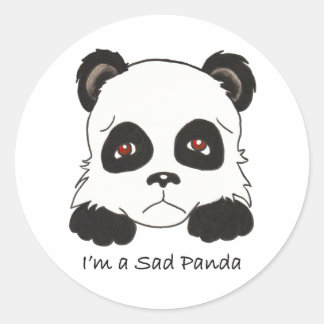Sad Panda Ronde Sticker