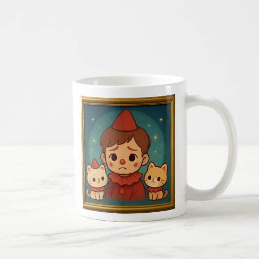 Sad Pierrot and Cats Mug (Droite)