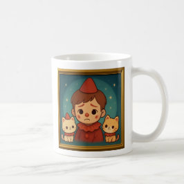 Sad Pierrot and Cats Mug Koffiemok