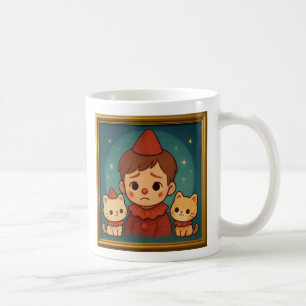 Sad Pierrot and Cats Mug Koffiemok
