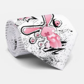 Sad Pink Lillte Bunny Stropdas (Opgerold)