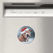 Sad Pit Bull met Santa Hat Kerstmis Magneet (Insitu (Vaatwasser))