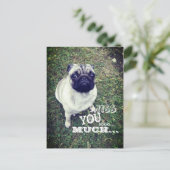 Sad Pug Briefkaart (Staand voorkant)