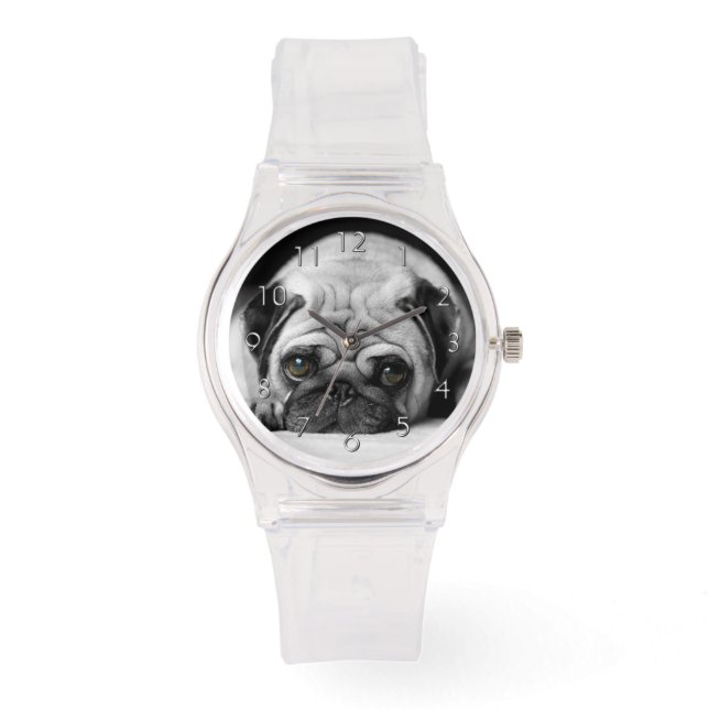 Sad Pug Horloge (Voorkant)