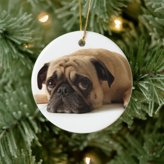 Sad Pug Keramisch Ornament (Boom)