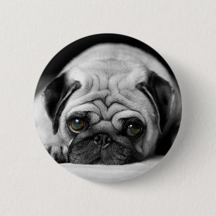 Sad Pug Ronde Button 5,7 Cm