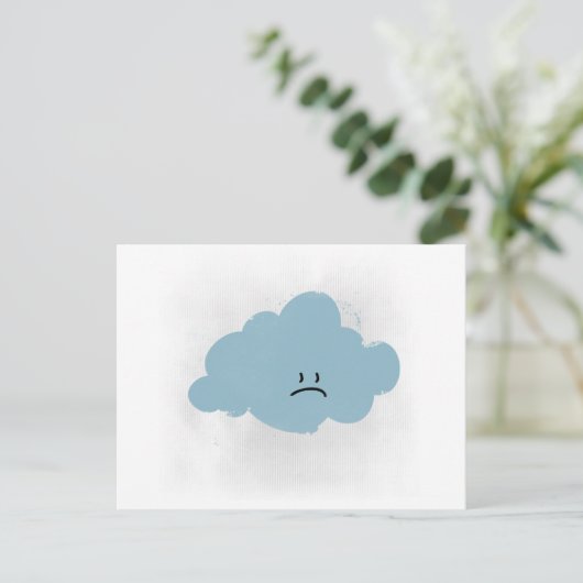 Sad Rain Cloud Briefkaart (Staand voorkant)