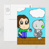 Sad Robot Briefkaart (Voorkant / Achterkant)