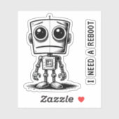 Sad Robot – Ik heb een reboot nodig Sticker (Vel)