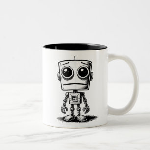 Sad Robot – Ik heb een reboot nodig Tweekleurige Koffiemok