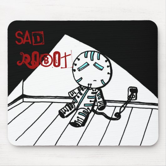 Sad Robot Mousepad Muismat (Voorkant)