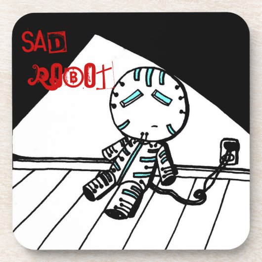 Sad Robot Onderzetters - Set van 6 (Voorkant)