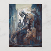 Sad Robot Science Fiction Art Briefkaart (Voorkant)