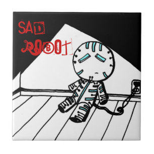 Sad Robot Tile Tegeltje