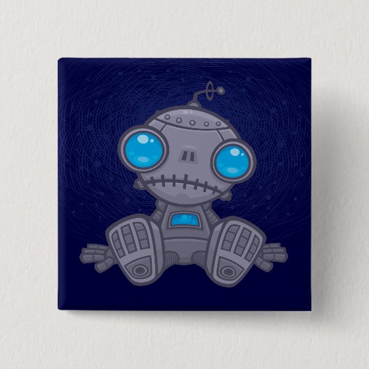 Sad Robot Vierkante Button 5,1 Cm (Voorkant)