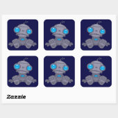 Sad Robot Vierkante Sticker (Vel)