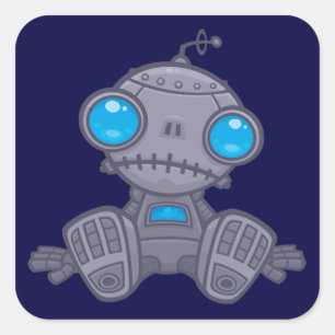 Sad Robot Vierkante Sticker
