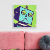 Sad Robot Wrapped Canvas (Insitu (Woonkamer))