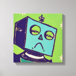 Sad Robot Wrapped Canvas Afdruk