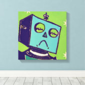 Sad Robot Wrapped Canvas Afdruk (Insitu (Houten vloer))