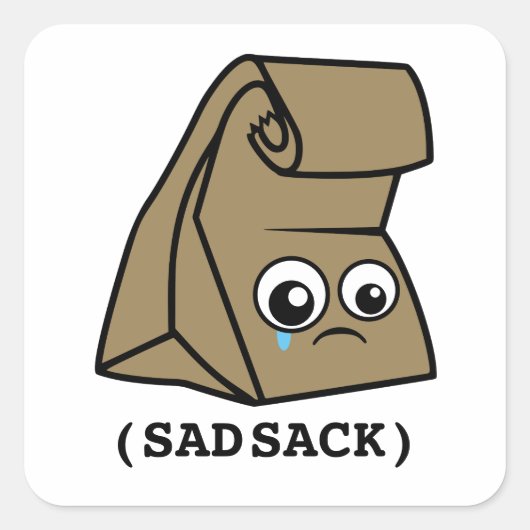 Sad Sack Vierkante Sticker (Voorkant)