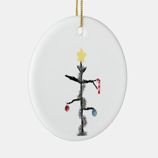 Sad Spindly kerstboomversiering Keramisch Ornament (Rechts)