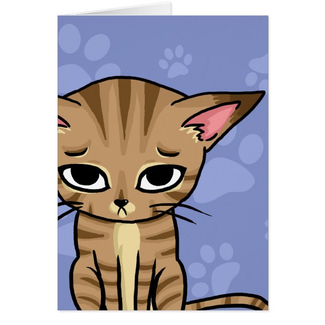 Sad Tabby cat Kitten (Voorkant)