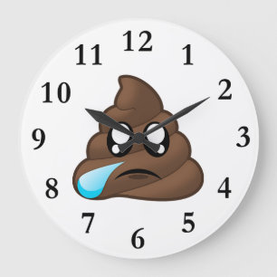 Sad Tear Poop Emoji Grote Klok