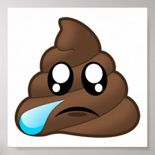Sad Tear Poop Emoji Poster