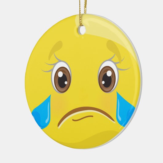 Sad Tears Emoji Kerstversiering Keramisch Ornament (Links)