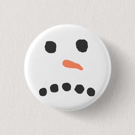 Sad Unhappy Snowman Face Bah Humbug Ronde Button 3,2 Cm (Voorkant)