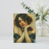 Sad Vrouw met haar handen op haar gezicht Mixed Me Briefkaart (Staand voorkant)