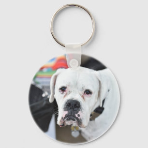 Sad White Boxer Sleutelhanger