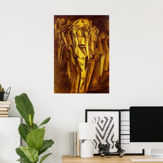 Sad Young Man in een trein Poster (Thuiskantoor)