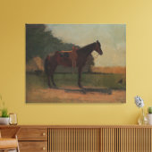 "Saddle Horse in Boerderij Yard" van Winslow Homer Canvas Afdruk (Insitu (Woonkamer))