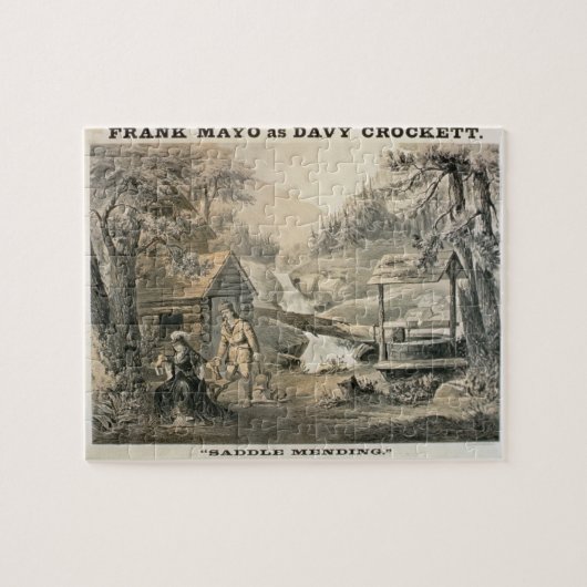 "Saddle Mending", Poster voor "Davy Crockett"-star Legpuzzel (Horizontaal)
