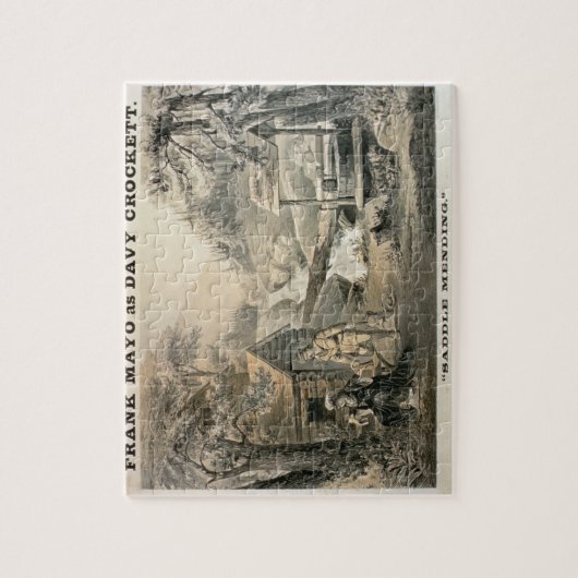 "Saddle Mending", Poster voor "Davy Crockett"-star Legpuzzel (Verticaal)