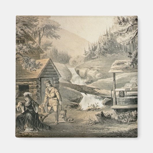 "Saddle Mending", Poster voor "Davy Crockett"-star Magneet (Voorkant)