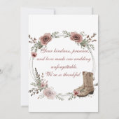 Saddle & Sparkle Western Mariage Carte de remercie (Dos)