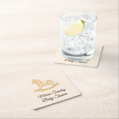 "Saddle Up" Boho Western Baby shower Vierkante Kartonnen Onderzetter (Insitu)