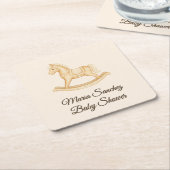 "Saddle Up" Boho Western Baby shower Vierkante Kartonnen Onderzetter (Schuin)