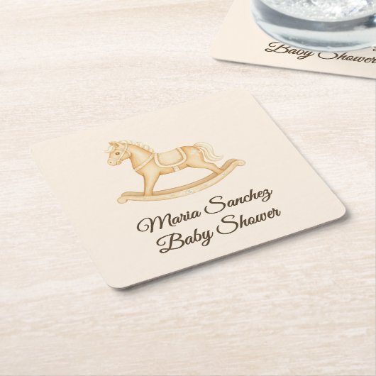 "Saddle Up" Boho Western Baby shower Vierkante Kartonnen Onderzetter (Schuin)