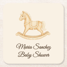 "Saddle Up" Boho Western Baby shower Vierkante Kartonnen Onderzetter