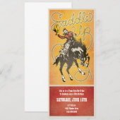 Saddle Up Cowboy Party Invitation Kaart (Voorkant / Achterkant)