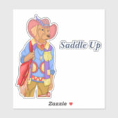 Saddle Up Dog Cowboy Sticker (Vel)
